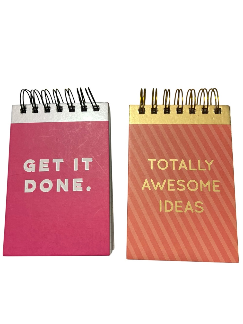 Set of 2 Motivational Spiral Notepads - Pink & Coral